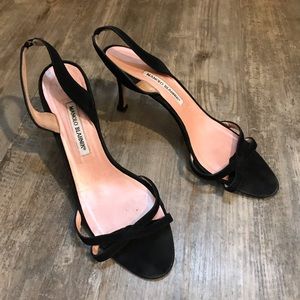 Manolo Blahnik slingback sandal w/kitten-like heel